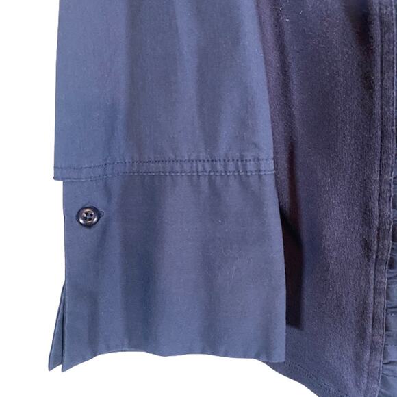 Zac & Rachel Navy Blue Layered Collared Classic Button Down Shirt Women Sz M - Picture 4 of 6